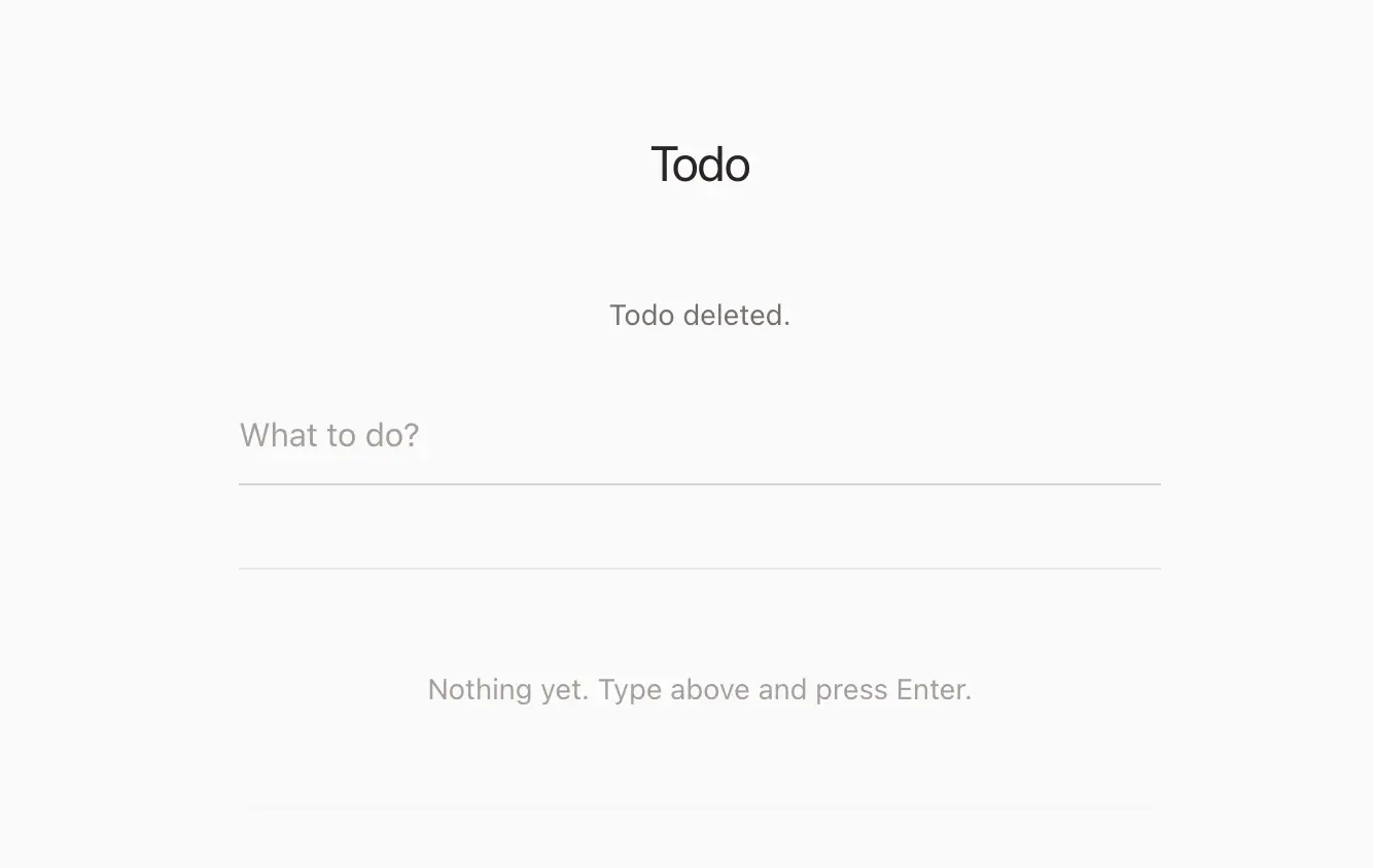 Todo list app running in the browser — add task, toggle complete, delete